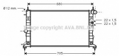AVA QUALITY COOLING ola2244 -  Радиатор, охлаждение двигателя